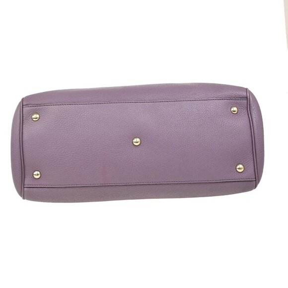 GUCCI Logos Bamboo Shopper 2Way Hand Shoulder Bag Purple Gold Italy 76FB780 - Picture 6 of 14